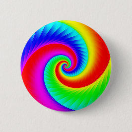Klassieke regenboogspiraal ronde button 5,7 cm