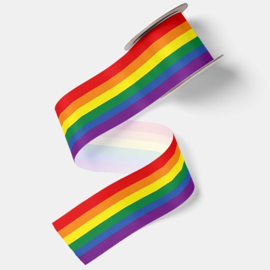 Klassieke Regenboogstreep Satijnen Lint (Achterkant)