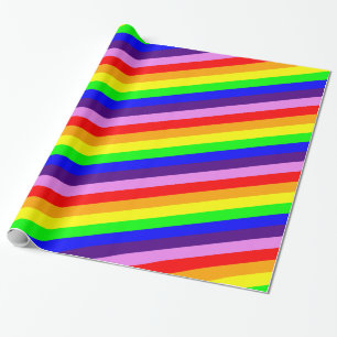 Klassieke regenboogstrepen helder en levendig meer cadeaupapier