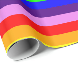 Klassieke regenboogstrepen helder en levendig meer cadeaupapier