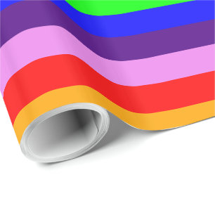 Klassieke regenboogstrepen helder en levendig meer cadeaupapier
