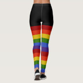 Klassieke regenboogstripes zwart leggings (Achterkant)