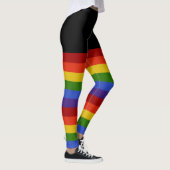 Klassieke regenboogstripes zwart leggings (Rechts)