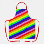 Klassieke regenboogstrips Diagonaal kleurig Apron Schort (Voorkant)