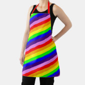 Klassieke regenboogstrips Diagonaal kleurig Apron Schort (Insitu)