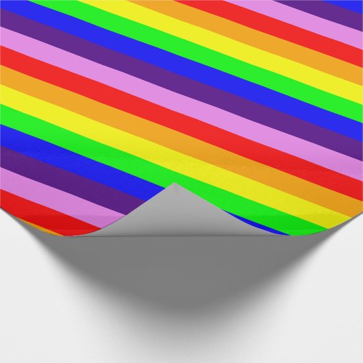 Klassieke regenboogstrips, helder, veelkleurig cadeaupapier (Hoek)