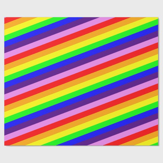 Klassieke regenboogstrips, helder, veelkleurig cadeaupapier (Vlak)