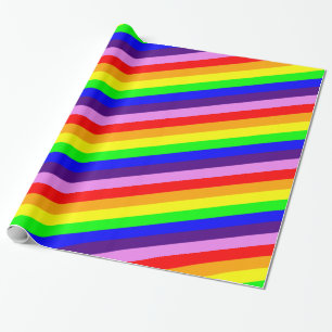 Klassieke regenboogstrips, helder, veelkleurig cadeaupapier