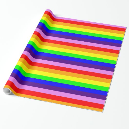 Klassieke regenboogstrips, helder, veelkleurig cadeaupapier (Uitgerold)