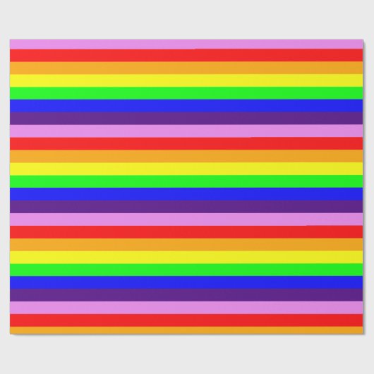 Klassieke regenboogstrips, helder, veelkleurig cadeaupapier (Vlak)
