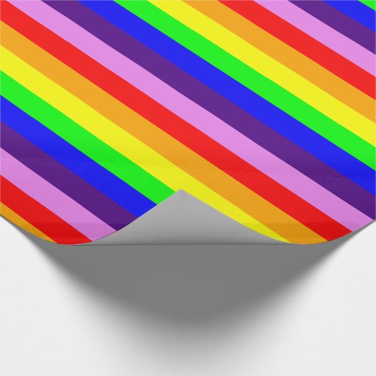 Klassieke regenboogstrips, helder, veelkleurig cadeaupapier (Hoek)