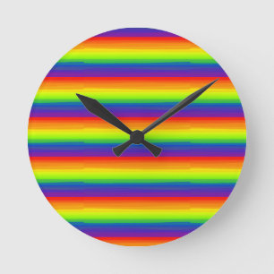 Klassieke regenboogvlagkleuren Marker stijl Gay Ronde Klok