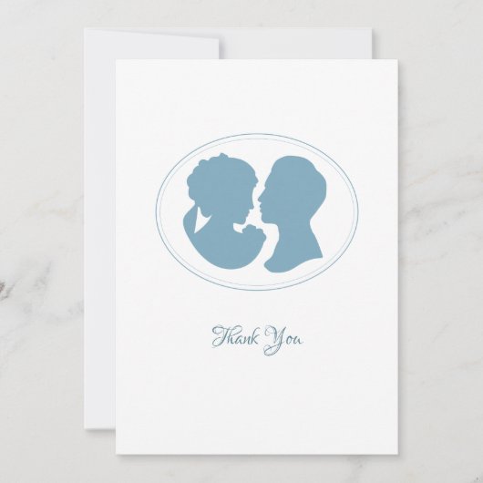 Klassieke Regency Blue Cameo Wedding Bedankkaart (Voorkant)