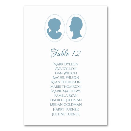 Klassieke Regency Blue Cameo Wedding Kaart (Voorkant)