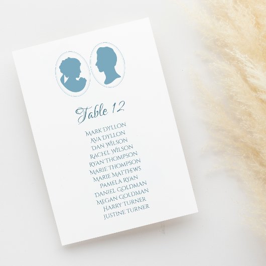 Klassieke Regency Blue Cameo Wedding Kaart