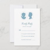 Klassieke Regency Blue Cameo Wedding RSVP Kaartje (Voorkant)