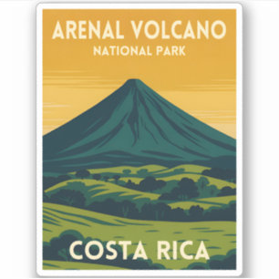 Klassieke Reis Arenal Vulkaan Costa Rica Landschap Sticker
