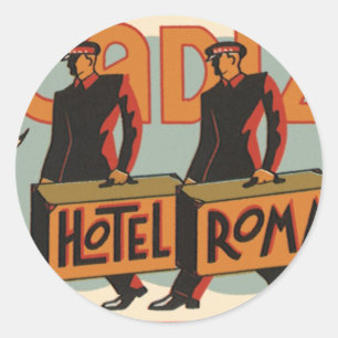 Klassieke reis Bellhops Hotel Roma, Cadiz, Spanje Ronde Sticker