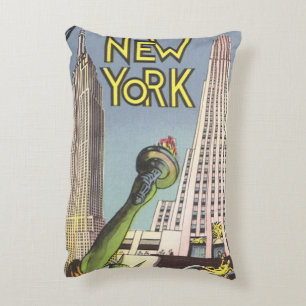 Klassieke reis, beroemde New Yorkse landmarks Accent Kussen