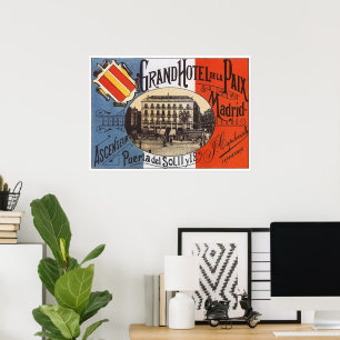 Klassieke reis, Grand Hotel Paix, Madrid, Spanje Poster