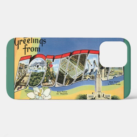 Klassieke Reis, Groeten Uit Louisiana Golf Case-Mate iPhone Case (Achterkant (horizontaal))