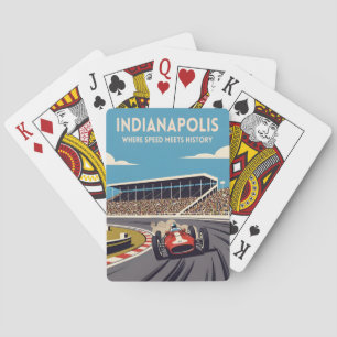 Klassieke Reis Indianapolis Indiana Retro Racen Pokerkaarten