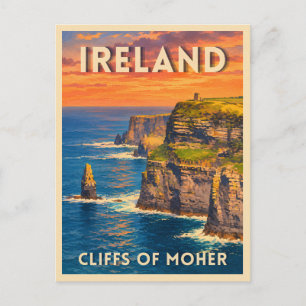 Klassieke Reis Kliffen van Moher Ierland Schildera Briefkaart