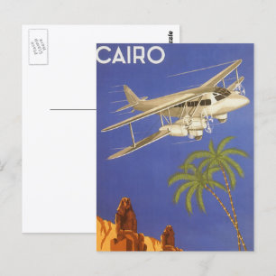 Klassieke reis naar Caïro, Egypte, tweedekker vlie Briefkaart
