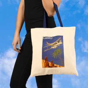 Klassieke reis naar Caïro, Egypte, tweedekker vlie Tote Bag