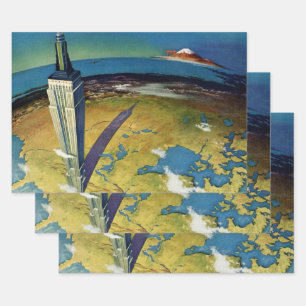 Klassieke Reis New York City Empire State Building Inpakpapier Vel