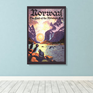 Klassieke Reis, Noorwegen Fjord Land van de Midder Canvas Afdruk