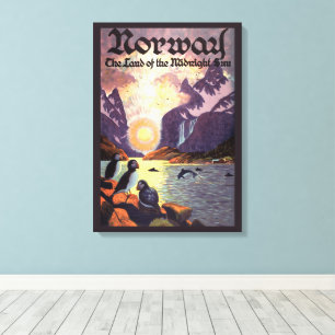 Klassieke Reis, Noorwegen Fjord Land van de Midder Canvas Afdruk