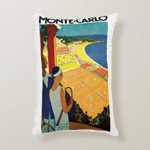 Klassieke reis, tennis, sport, Monte Carlo Monaco Accent Kussen