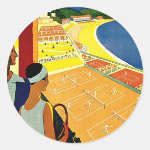 Klassieke reis, tennis, sport, Monte Carlo Monaco Ronde Sticker