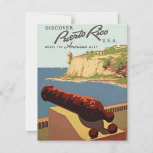 Klassieke Reiskunst Poster, Ontdek Puerto Rico!
