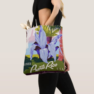 Klassieke Reiskunst Poster, Ontdek Puerto Rico! Tote Bag