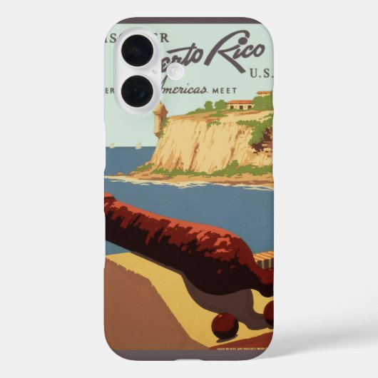 Klassieke reisposter kunst, ontdek Puerto Rico! Case-Mate iPhone Case (Achterkant)