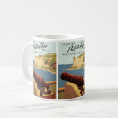Klassieke reisposter kunst, Ontdek Puerto Rico! Koffiemok (Voorkant links)
