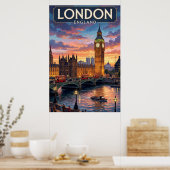 Klassieke Reisposter Londen Muurkunst Poster (Keuken)
