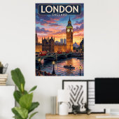Klassieke Reisposter Londen Muurkunst Poster (Thuiskantoor)