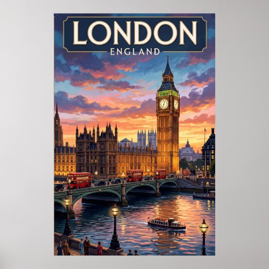 Klassieke Reisposter Londen Muurkunst Poster (Voorkant)