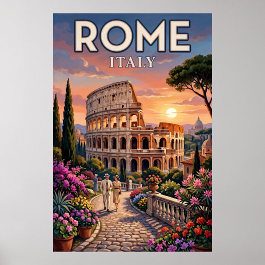 Klassieke Reisposter Rome Wanddecoratie Poster (Voorkant)