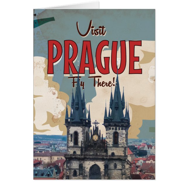 Klassieke reisposter van Praag, Tsjechië (Voorkant)