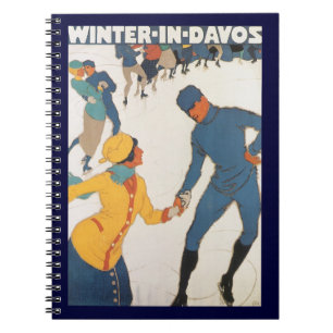 Klassieke Reizen, Art Deco, Winter Davos Zwitserla Notitieboek