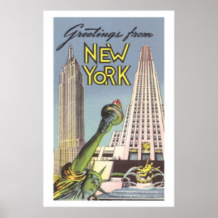 Klassieke Reizen, Bekende New York City Bezienswaa Poster
