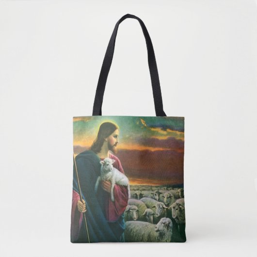Klassieke Religie, Christus Goede Herder met Kudde Tote Bag (Voorkant)