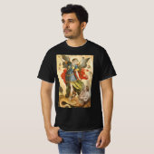 Klassieke religieuze afbeelding, Sint-Michaël over T-shirt (Voorkant volledig)