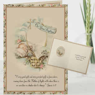 Klassieke religieuze doopjongen of -meisje kaart