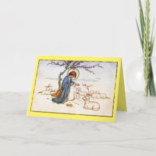 Klassieke religieuze Jezus met paasachtige lakken Feestdagen Kaart