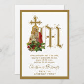 Klassieke Religieuze Kerst Maagd Maria Jezus Feestdagenkaart (Voorkant / Achterkant)